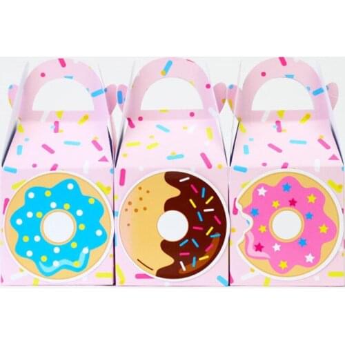 3pcs Wedding Candy Box Donut Party Decoration Gift Box Kids Birthday Favor Baby Shower Wedding kraft Gift Boxes