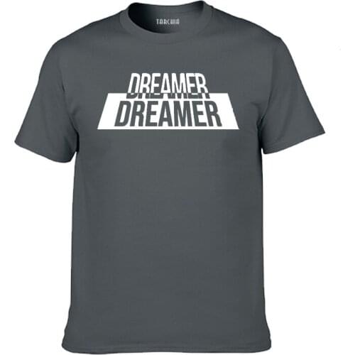 TARCHIA 2021 New Cotton Slim Fit T Shirt Dreamer Homme Sleeve Boy Male Spring Print Men Tees Tops Casual T Shirt Houston