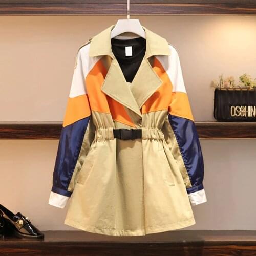 Plus Size Long Trench Coat Womens 2020 New Spring Autumn Casual Cardigan Long Sleeve Windbreaker Female Outerwear 3XL