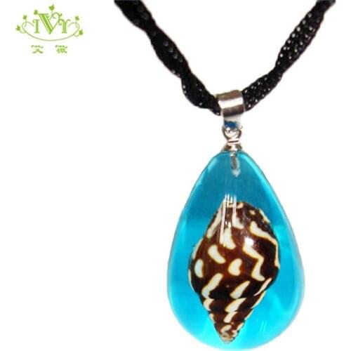 Conch Unique Black Cord Pendant Necklace Summer Holiday Jewelry Shell Necklace Fashion Necklaces for Women 2019 Statement Custom