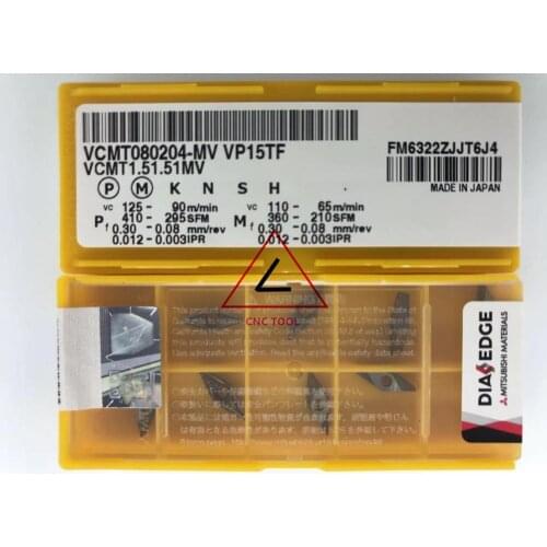 VCMT 080204 -MV VP15TF 10pcs original Mitsubishi turning insert DIAEDGE