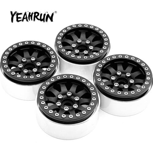 YEAHRUN 1.9'' Alloy Beadlock Wheel Rims 25mm Width for 1/10 TRX-4 Axial SCX10 CC01 D90 Wraith