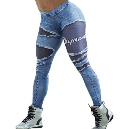 Leggings Women 2021 Jeans Printing Leggings Put Hip Elastic High Waist Legging Breathable Slim Pants leggins fitness legging