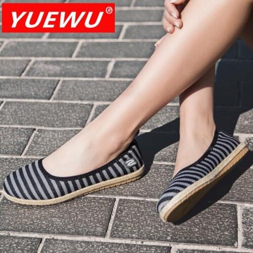 Yuewu Women Shoes Women Flats Shoes 2021 Breathe Soft Color Slip On Flat Shoes Ballet Flats Comfortable Ladies Shoe Mesh