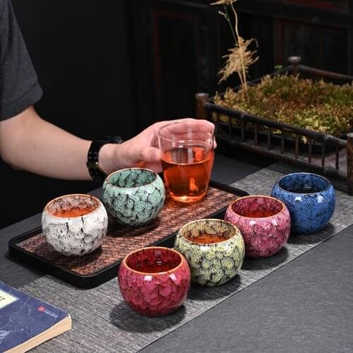 1pcs/3pcs Kiln Change China Ceramic Tea Cup Porcelain Kung Fu Cups set Pottery Drinkware Tableware Mugs Water Mug Wholesale