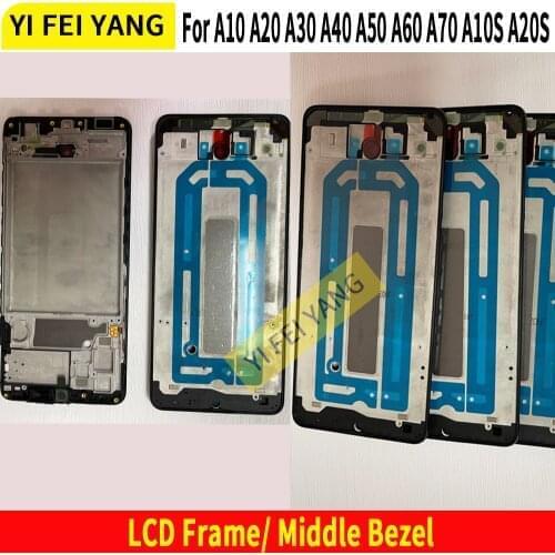 10Pcs For Samsung Galaxy A10 A20 A30 A40 A50 A60 A70 A10S Housing Middle Frame LCD Bezel Plate Panel Chassis Phone Middle Frame