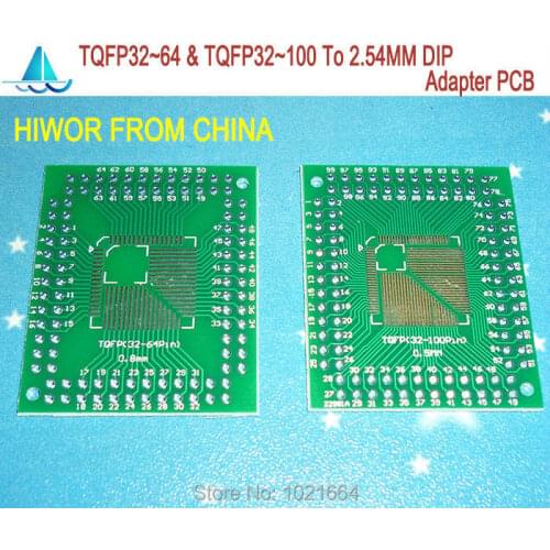 10pcs/lot 0.8MM Pitch TQFP32~64 Pin & 0.5MM TQFP32~100 Pin To 2.54MM DIP100 SMD Adapter To DIP PCB Pinboard SMD Converter