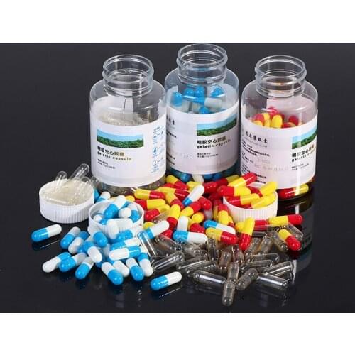 100Pcs/Bottle Size 0# Empty Hard Gelatin Capsule Gel Pills Vitamins Cases Containers Pill Case