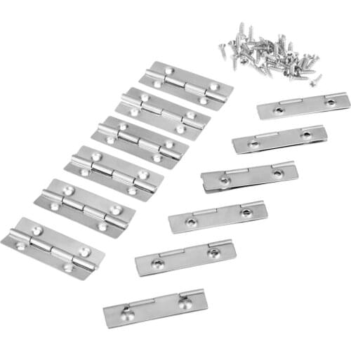 12pcs 15*35mm Mini Cabinet Drawer Butt Hinge Stainless Steel Door Kitchen Window 4 Small Hole Hinge
