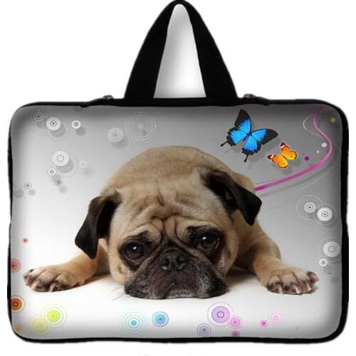 15" 15.4" 15.5" 15.6" Cute Pug Laptop Notebook Computer Sleeve Bag Case Pouch + Handle For Dell Vostro Hp Pavilion Lenovo Asus