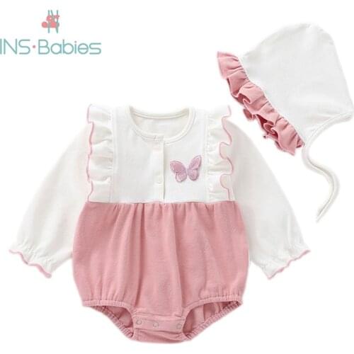 2020 Baby Summer Cotton long sleeve Bodysuits Princess Clothes for Newborn baby Girl Climbing Pajama newborn christmas clothes