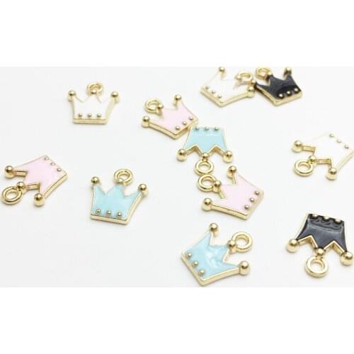 30pcs/pack 11*12mm Gold Color Tone Charm Pendants Alloy Metal Enamel Charms For DIY Jewelry Making