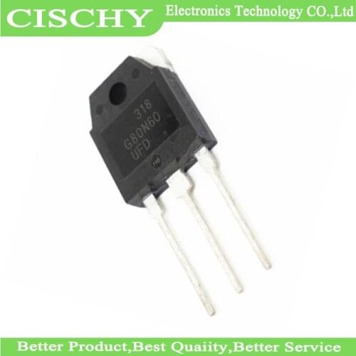 5pcs/lot SGH80N60 TO-247 SGH80N60UFD G80N60UF TO-3P TO247 G80N60 80N60 G80N60UFD