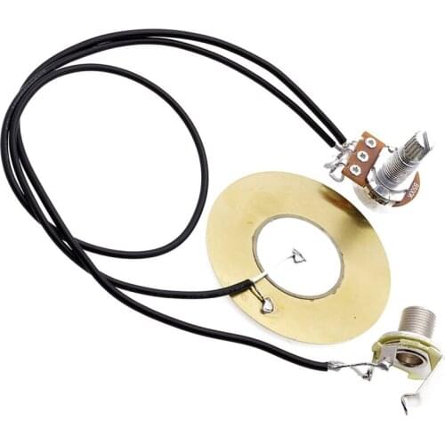 50mm Guitar Pickup Piezo Transducer Prewired Amplifier with 6.35mm Output Jack for Acoustic Guitar Ukulele Cigar Box