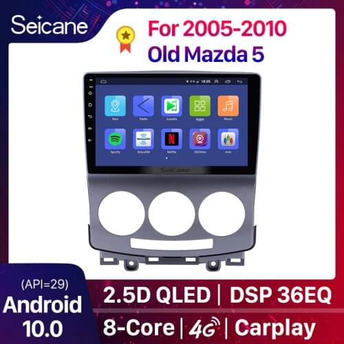 Seicane 2Din GPS Head Unit Android 9.1 9 " Car Radio For 2005-2010 Old Mazda 5 Multimedia Player Support Wifi OBD2 DAB+ Camera
