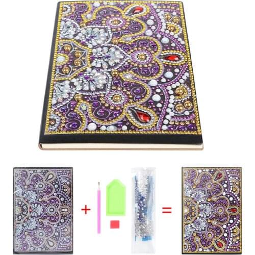DIY Mandala Special Shaped Diamond Painting Notebook A5 Notebook 50 Sheets DIY Christmas Craft Gifts for Students