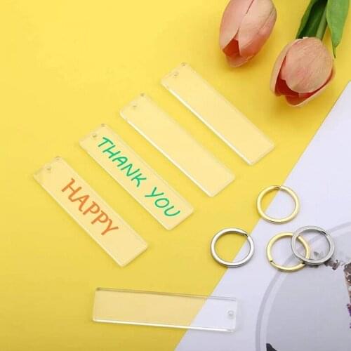 40Pieces Blanks Song Key Chain Acrylic Keychains Blank Acrylic Transparent Discs