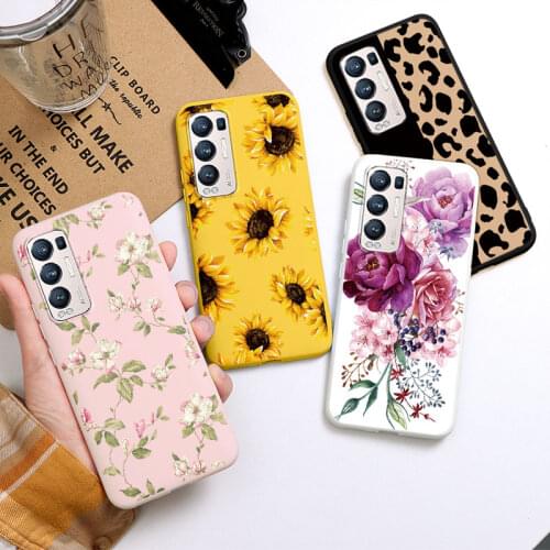 For OPPO Reno 5 Pro Plus Case Flower Silicone Matte Phone Cases For Reno 5 Pro+ Reno5 Reno 5Pro Soft TPU Back Cover Bumper Bags