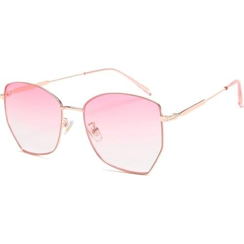DENISA New Irregular Lens Cat Eye Sunglasses Women 2020 Fashion Gradient Sun Glasses Pink Eyewear UV400 Shades For Women G61010