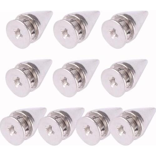 Cheap+49%off 10pcs/lot trendy 10mm silvery spots cone screw metal studs rivet bullet spikes ES2184