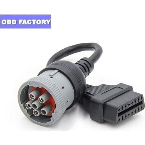 Truck Diagnostic Cable OBD2 Adapter Converter OBD1 to OBD2 For J1708 6 Pin to OBDII 16Pin Female Diagnostic Scanner Adapter