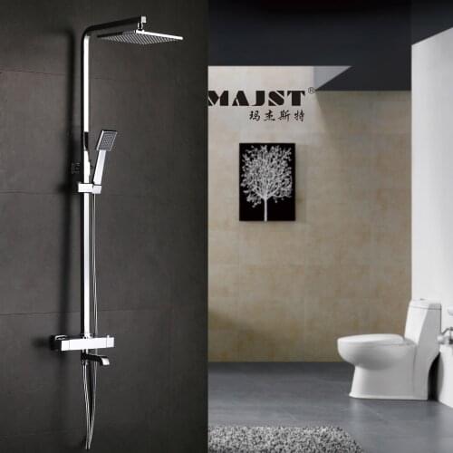Bathroom Shower Set Brass Chrome Wall Mounted Shower Faucet Shower Head Water Saving Nozzle Aerator thermostatic shower column