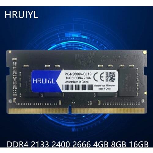 HRUIYL Notebook Memory DDR4 2666MHZ 16GB 8G 4G 2400 2133 MHZ SO-DIMM PC4 17000S 19200S 2666V 260Pin Laptop Memoria Sticks