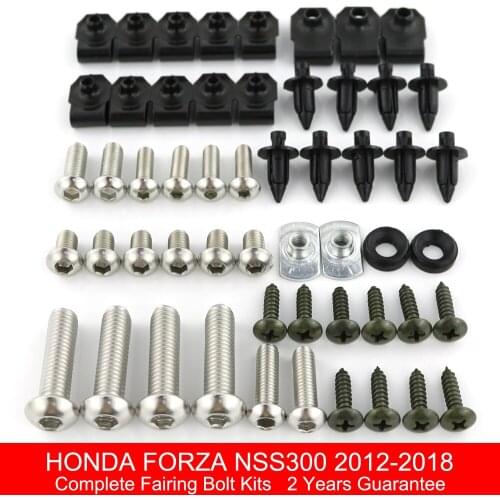 Fit For HONDA ForZA NSS300 2012 2013 2014 2015 2016 2017 2018 Complete Fairing Bolts Kit Stainless Steel Covering Bolts Clips