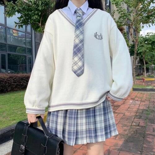 Sweet Japanese Kawaii Girl Lolita Sweater Suit Gentle Vintage Preppy Style JSK Uniform Girl Puff Sleeve Cute Woman Pullover Set