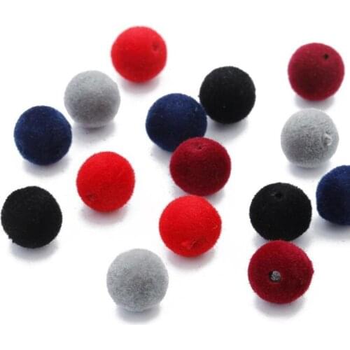 Fashion Round 8mm Knitting Wool Loose DIY Beads Multi color Middle Hole Jewelry Accessory Beads 100 pieces y15739