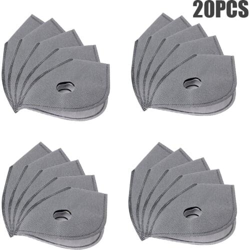 Fashion Facemask Replacement Filters 20pcs Dustproof Active Carbon Filter For Mesh Pm2.5 Cubrebocas Facemask Halloween Mask Cosp