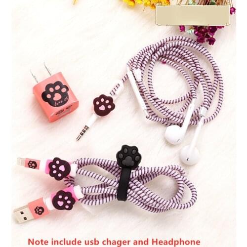 Cartoon Cable Winder TPU Spiral Cord Protection USB Charging Cable Protector Earphone Wire Management For iphone 5 5s 6 7 8