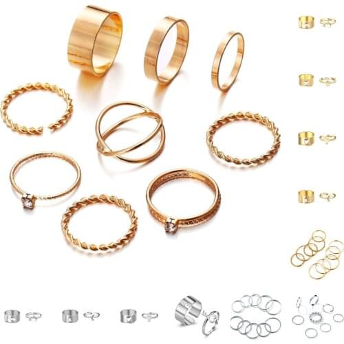 Ring set 2-piece creative personality butterfly punk couple ring