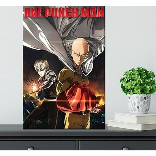 One Punch Man Home Decor Prints Anime Japan One Punch Poster HD Pictures Wall Art Canvas Poster Bedside Background Frame