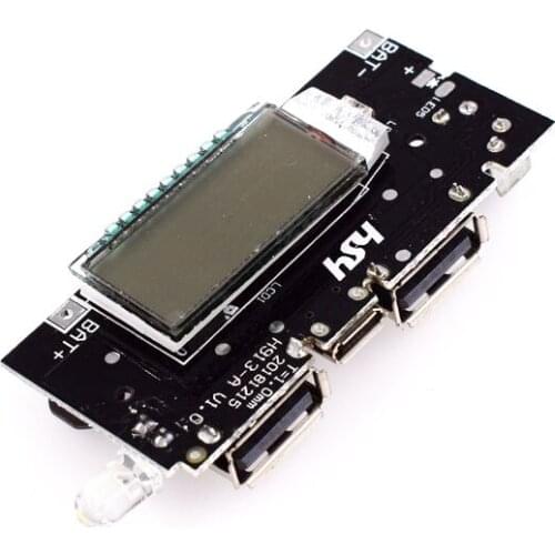 18650 lithium battery digital display board dual USB circuit board mobile power 5V boost meter charging treasure module
