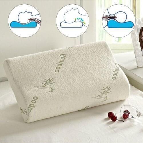 Bamboo fiber Rebound Memory Pillows Sleeping Cervical Pillow Orthopedic Cervical Health Cotton Pillows Massager Cervical Health