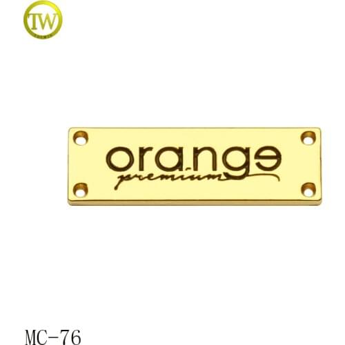 Custom Garment metal Logo label Metal Name Tags for clothing