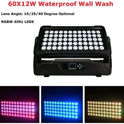 Free Shipping 60X12W RGBW 4IN1 Wash Stage Effect Disco Lights For Dj Disco DMX Controller Party Beam Flood Wall Wash Lighting