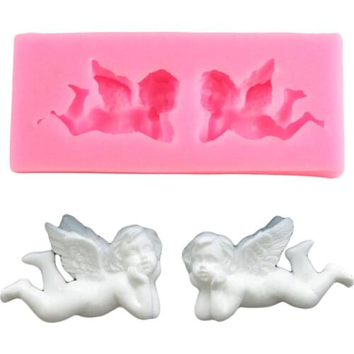 Angel Silicone Mold Cupcake Topper Fondant Cake Decorating Tools Baby Birthday Chocolate Gumpaste Moulds Resin Clay Soap Molds