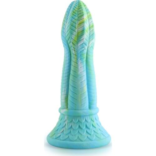 Hismith 10.3 Inch Silicone Dildo Monster Series Green Snake Mold Penis KlicLok System Sex Machine Accessories