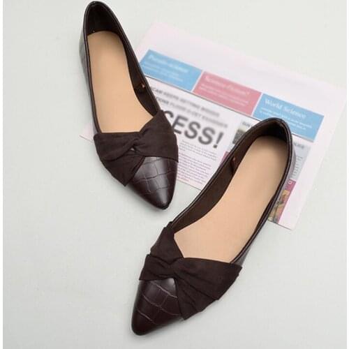 Women Flat Single Shoes Pointed Toe PU Leather Slip-On Female Loafer Shallow Leisure Comfortable Ladies Footwear Fashion Concise