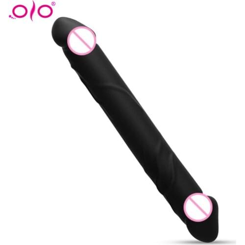 OLO G-spot Vagina Vibrator Clitoris Soft Dual Head Dildo Butt Plug Anal Erotic Female Sex Toys for Woman Adults