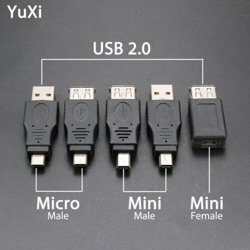 YuXi OTG Adapter USB 2.0 Type A Female to Mini 5Pin Micro USB to USB Male Adapter Converter usb 2.0 to Micro usb connector