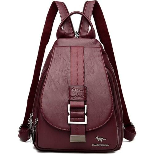 Women Leather Bagpacks School Bags for Teenage Girls Travel Anti Theft Backpack 2020 Summer Travel Backpacks Mochila Feminina