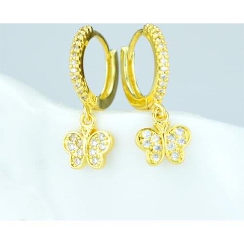 Hollow heart-shaped earrings fashion zircon flower earrings beautiful bones wild trend female girl earrings