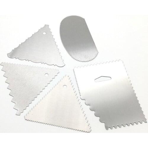 2021 New Pattern 9 Pieces / Set Multi Purpose Triangular Cake Scraper Baking Tool Stainless Steel Cream Scraper Cake Tool