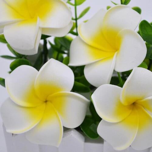 50Pcs/lot 5~7cm Plumeria PE Foam Frangipani Artificial Flower Home Garden Decorative Supplies Wedding Event Party Decoration