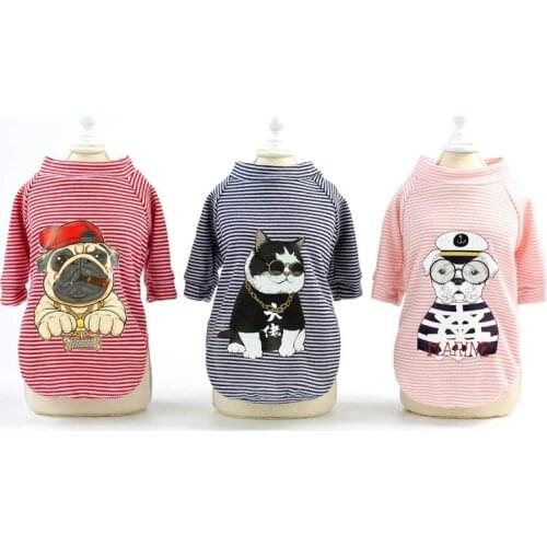 Ainolway Cat Clothes Cool Cat T-shirt Printed Cat Shirts Soft Cotton Kitty Kitten Vest Clothing Clothe for Small Cat Dogs Shirt