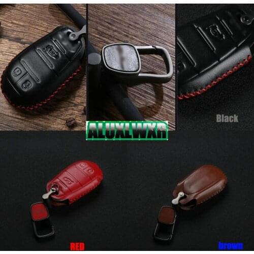 Car Styling Car Keychain Leather Cover Wallet Key Remote Case for Alfa Romeo Giulia Stelvio 2017 2018 Key Protection Cover