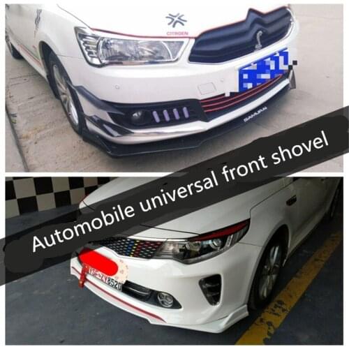 Automotive Universal Front Shovel Three Section Lip Chin Bumper Carbon Fiber Grain Size Envelop Refit Anti